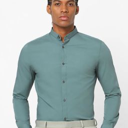 The Collection Men Classic Slim Fit Solid Spread Collar Satin Formal Shirt-image-39