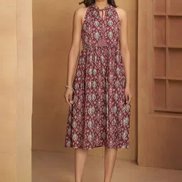 Anouk Women Printed Fit & Flare Dress-image-65