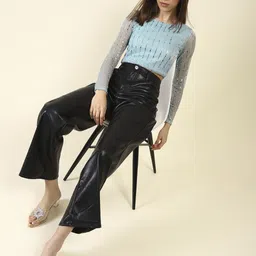 StyleCast X SERA Embellished Net Crop Top image 5