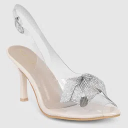 KLEXIO Women Embellished Party Stiletto Peep Toes with Bows-picture-55