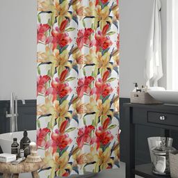 ArtzFolio White & Red Printed Shower Curtains-image-78