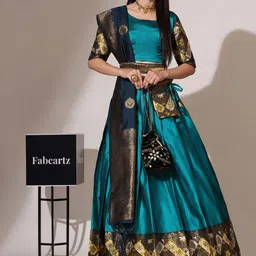 Fabcartz Semi-Stitched Lehenga & Unstitched Blouse With Dupatta-picture-57
