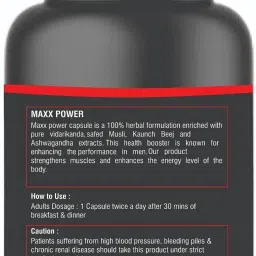 fitness prime Maxx Power Capsule for Men Stamina, Muscle Growth, Immunity & Overall Wellbeing image 3