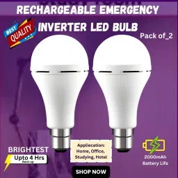 Rechargeable Emergency Bulb Inverter Bulb, 4Hr battery backup_Pack of 272DW271 4 hrs Bulb Emergency Light-image-49