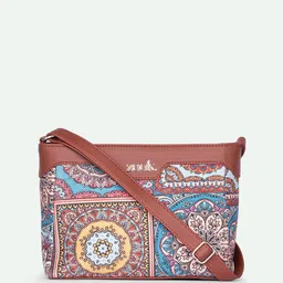 ZOUK Ethnic Motifs Printed Structured Sling Bag image 2
