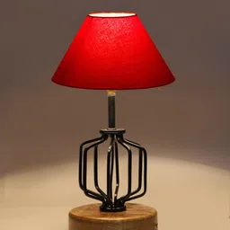 Devansh Red & Black Solid Table Lamp image 5