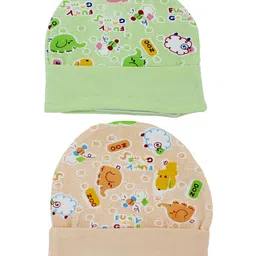 BAESD Kids Set of 4 Self Design Cotton Beanie Caps image 2