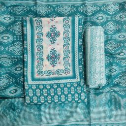Unstitched Cotton Blend Salwar Suit Material Printed-image-13