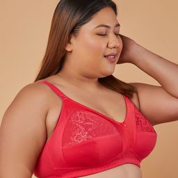 Maashie Pack of 2 M Frame Full Coverage Non Padded Non Wired Lace Bra image 4