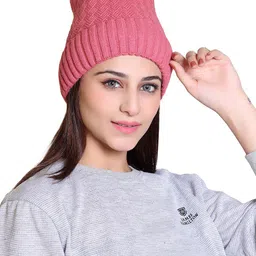 Gajraj Unisex Self Design Woollen Beanie image 2