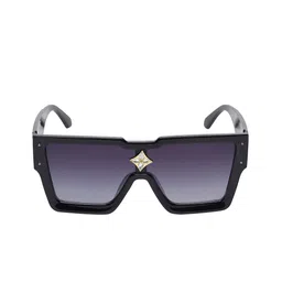 CRIBA Unisex Grey Lens & Black Oversized Sunglasses with UV Protected Lens-CR_STAR GREY image 2