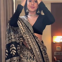 KALINI Kalamkari Printed Block Print Saree image 4