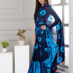 JAIPURI BLOCK PRINT Bandhani Printed Pure Cotton Block Print Saree image 2