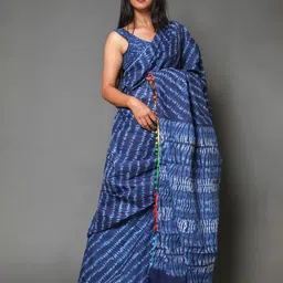 JAIPURI PRINT Leheriya Pure Cotton Block Print Saree image 3