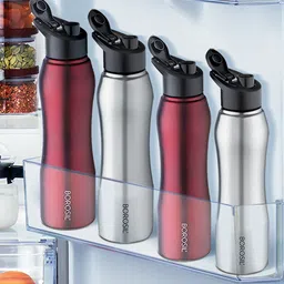 BOROSIL Grip N Sip 6-Pieces Maroon Single Wall Bottle 750 ml image 2