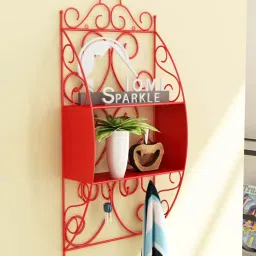 home sparkle Red Iron Wall Shelf-picture-21