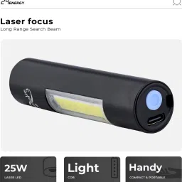 24 energy Zoomable LED Metal| SOS Function, 25W Laser COB Torch image 3