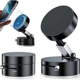 ONE FIT Vacuum Magnetic Mobile Stand A2 Black Mobile Holder-17