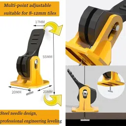 niktion 50 PCS Tile Levelling System Kit Tile Levelling Clip for Floor Wall Tiles Reusable T-Type Tile Levelling Tools Non-magnetic Line Level image 3