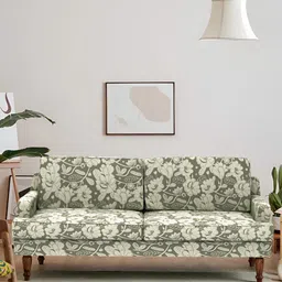 Chumbak Nawab Couch Garden Grey & Green Printed Three Seater Inflatable Sofa and Bed-image-10