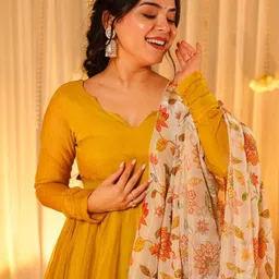 KOTRONS Fit & Flare Maxi Ethnic Dress Comes with a Dupatta-picture-9