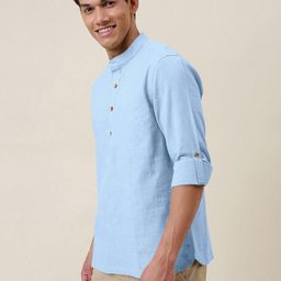 Fifth U Men Turquoise Blue Kurta-48