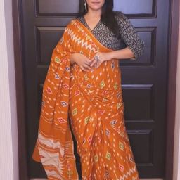 Moda Rapido Colourblocked Pure Cotton Designer Block Print Saree-picture-36