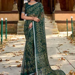 Kalista Bandhani Zari Pure Chiffon Bandhani Saree-image-95