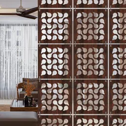 RANDOM Brown Geometric Window Blinds image 1