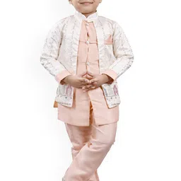 BAESD Boys Ethnic Motifs Regular Thread Work Kurta with Trousers-49