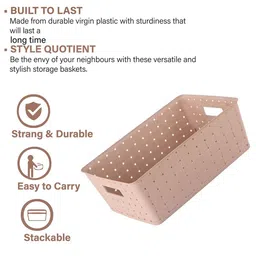 Kuber Industries Beige Pack of 2 Cannes Pattern Stackable Storage Box with Lid Organisers image 4
