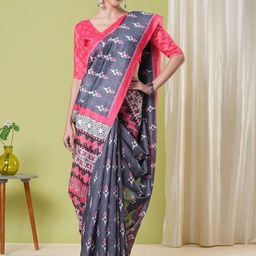 HERE&NOW Floral Silk Cotton Chanderi Saree-picture-16