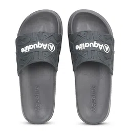 Aqualite Men Printed Cushion Sliders Buckle Strap Sliders-4