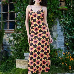 BAESD Women Floral Printed V-Neck Maxi Dress-image-75