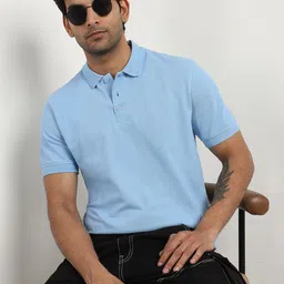 NOBERO Men Solid Polo Collar Cotton T-shirt-image-75