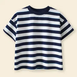 INCLUD Girls Striped Round Neck Cotton T-Shirt-image-42