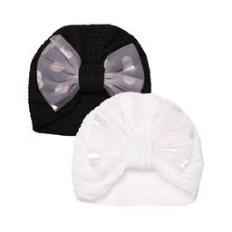 THE LITTLE LOOKERS Kids Cotton Bow Knot Cap-34