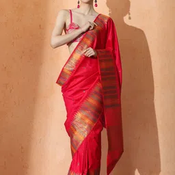 SARHA Woven Design Zari Pure Silk Saree-36