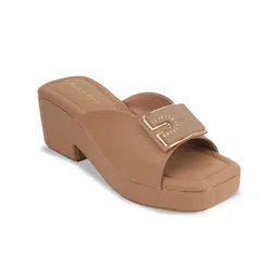 Mast & Harbour Textured Party Wedge Sandals with Buckles-47