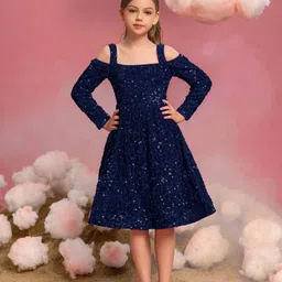 Vani Enterprise Girls Embellished Fit and Flare Dress-image-16