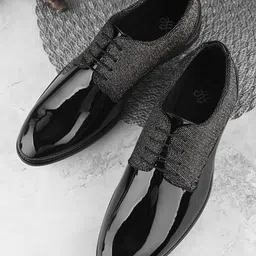 House of Pataudi Men Woven Design Formal Lace Up Derbys-picture-40