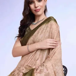 TASRIKA Floral Printed Tussar Saree-image-84