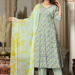 RAINDROP Women Printed Straight Kurta Set-80