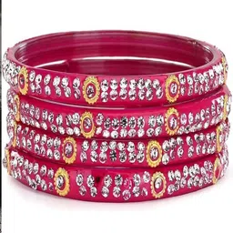 1ST TIME Set Of 16 Green Alloy Artificial Stones & Beads Bangles-picture-11