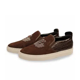 SHUTIQ Men Textured Suede Slip-On Sneakers-picture-32