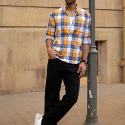 Powerlook Men Tartan Checks Checked Casual Shirt-image-87