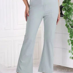 Mlada Women Original Flared High-Rise Easy Wash Trousers-image-9