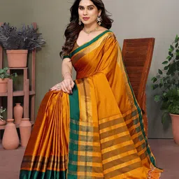 vj fashion Solid Striped Zari Saree-picture-54