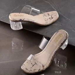 Snasta Women Transparent Block Heels-23