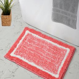 MAA HOME CONCEPT Pink & White Striped Microfibre Bath Rugs-56